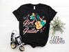 Just A Girl Who Loves Guitars Funny Guitar Guitarist Player Cute Flowers T-Shirt, Musician Instructor Teacher, Music Band Songwriter Gift,
