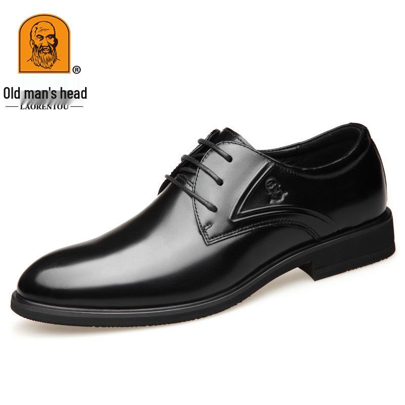Men s Genuine Leather Casual Lace-up Formal Shoes - Breathable Top Layer Cowhide 44