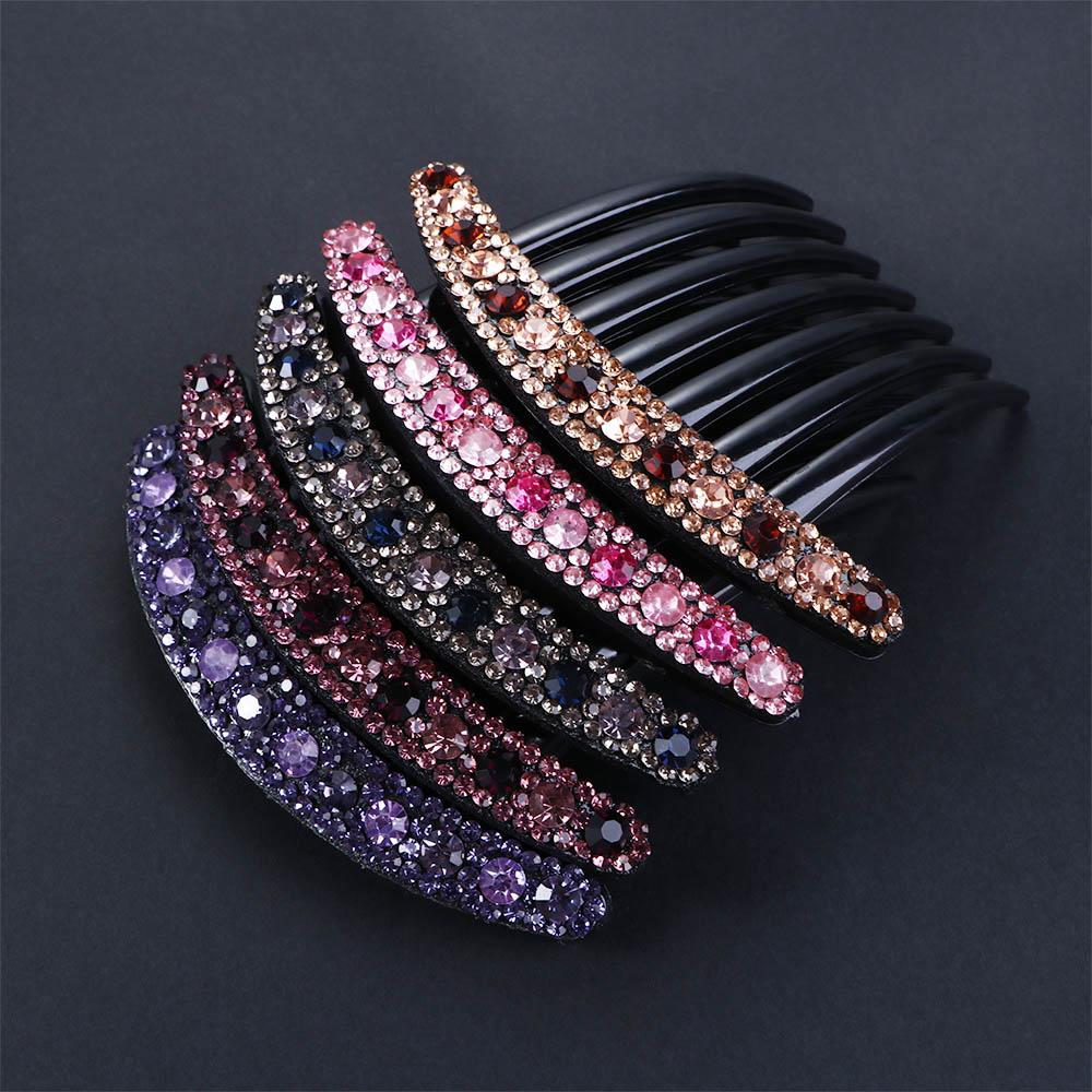 Temperament All-match Hair Accessories Korean Style Headwear Seven-tooth Comb Rhinestone Hair Comb
