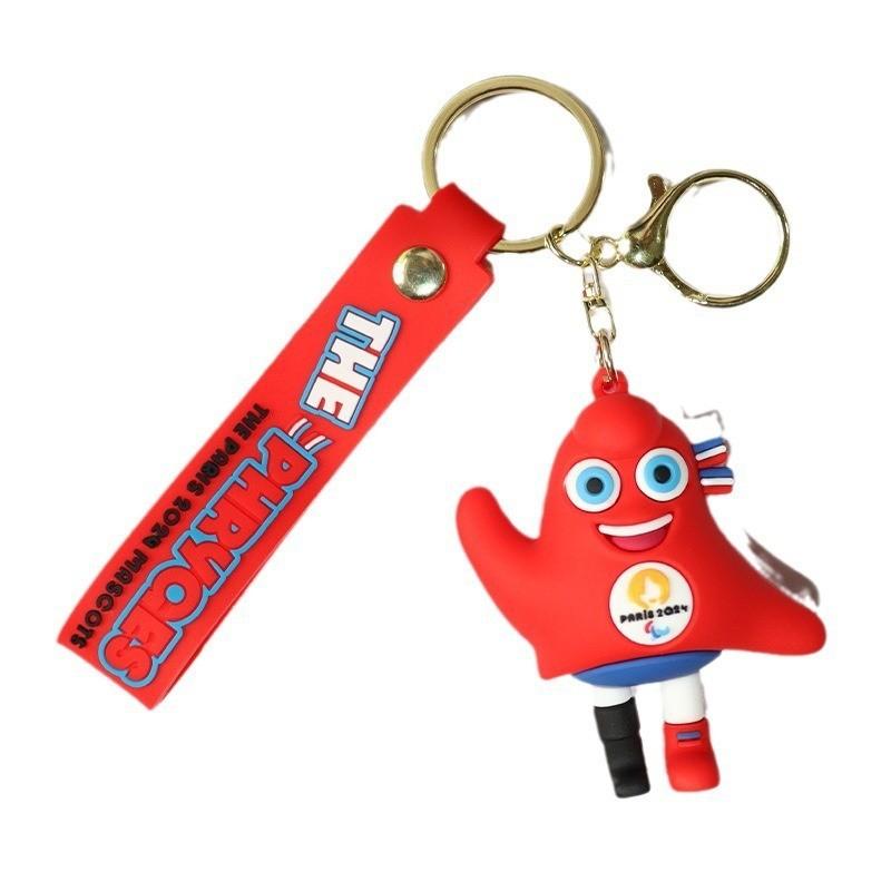 Adorable 2024 Paris Mascot Frigee Keychain Silicone Souvenir Perfect For Gifts