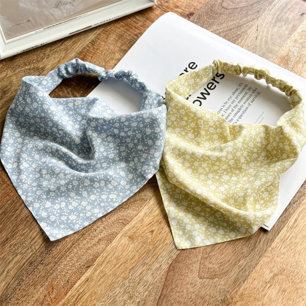 Chiffon Triangle HeadScarf Elastic Band Ladies Turban Summer Autumn Hair Accessories  Girls