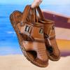 Fashion Mens Sandals Closed Toe Breathable Genuine Leather Casual Loafers Summer Outdoor Beach Sandalias Formal Office Walking Flats