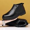 Men's Casual High-Top Leather Winter Shoes - Non-Slip, Warm, Plus Velvet, Ideal for Middle-Aged and Elderly