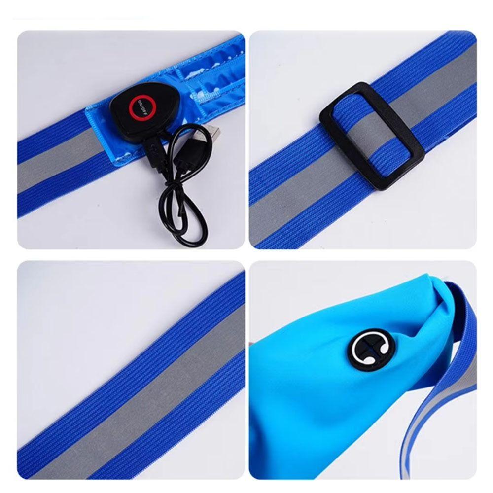 Night Safety Running Crossbody Bag Luminous LED Shoulder Straps Sport Reflective Belt Walking