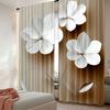 2Pcs Curtain Floral Design With Swirl Lines Falling Leaves Autumn Inspired Suitable For Living Room And Bedroom 29.53X65.35In