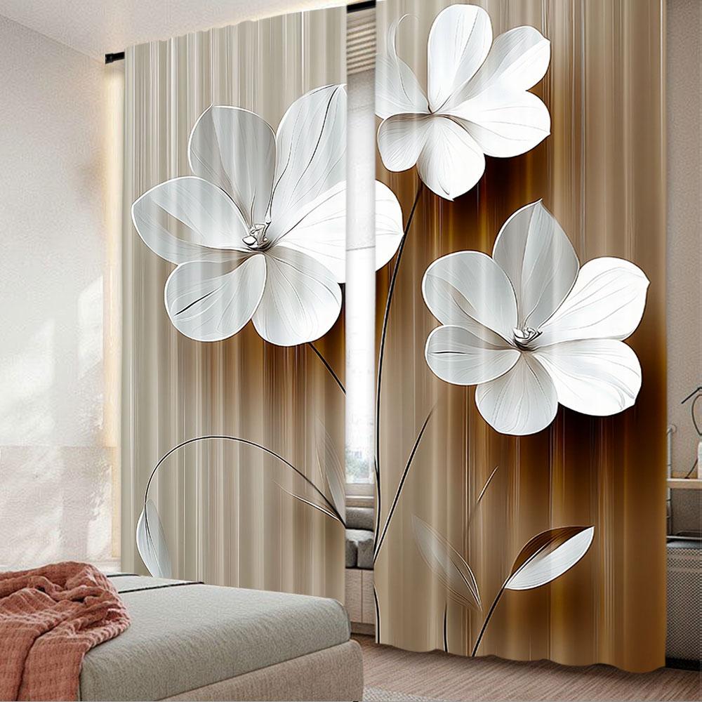 

2Pcs Curtain Floral Design With Swirl Lines Falling Leaves Autumn Inspired Suitable For Living Room And Bedroom 29.53X65.35In 29x65in(75x166cm)