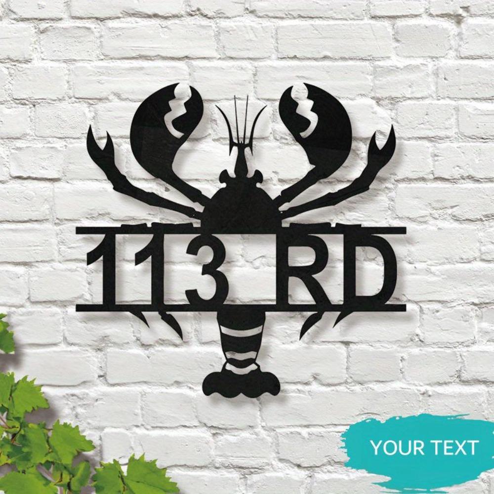

Customizable Lobster Metal Sign, Rustic Wall Art for Coastal Home, All Weather Outdoor Plaque, Unique Garden Stake 12inch/30cm