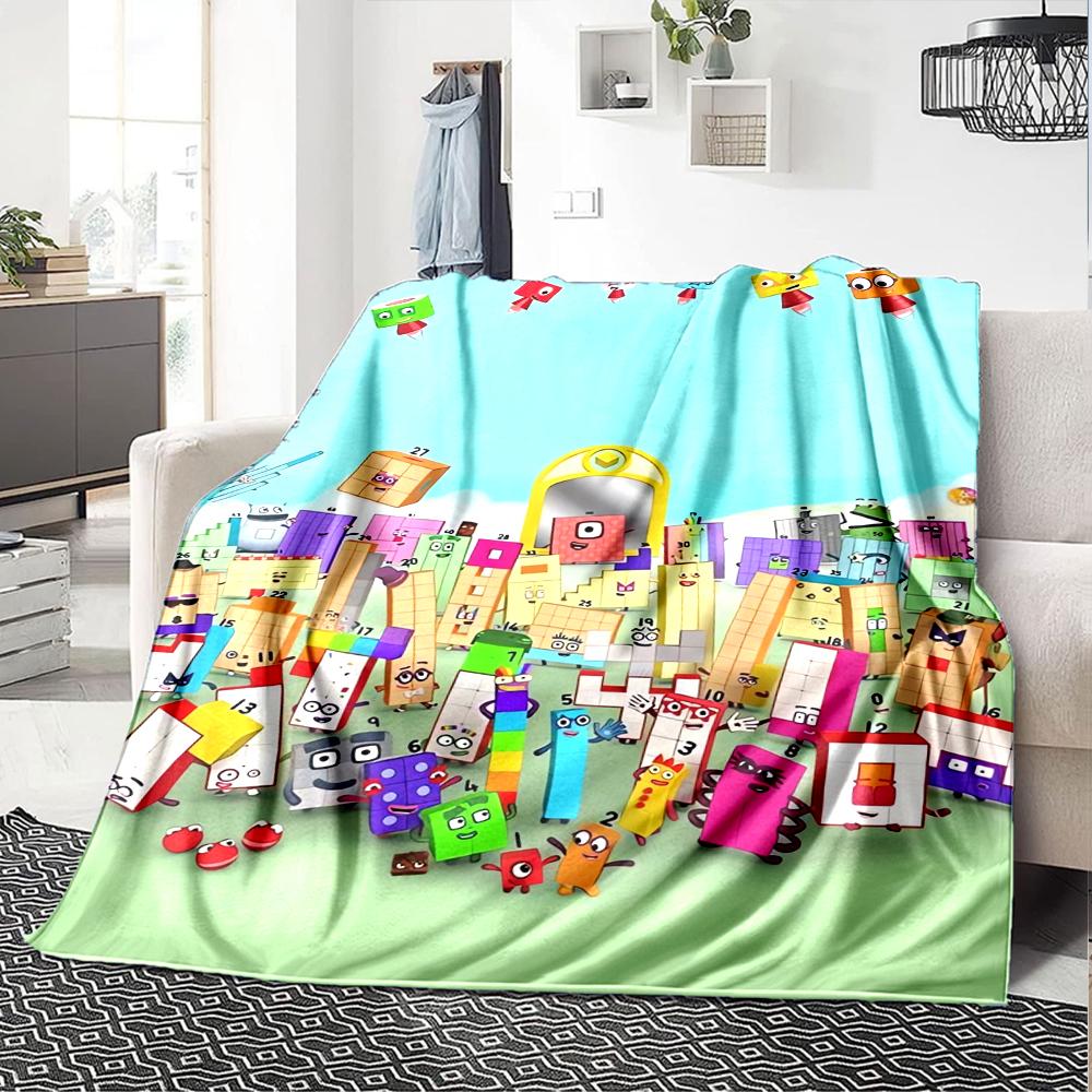 Numberblocks Theme Printed Blanket - Perfect for Couch, Bed, Travel & Outdoor Use | Machine Washable, Cozy & Durable.