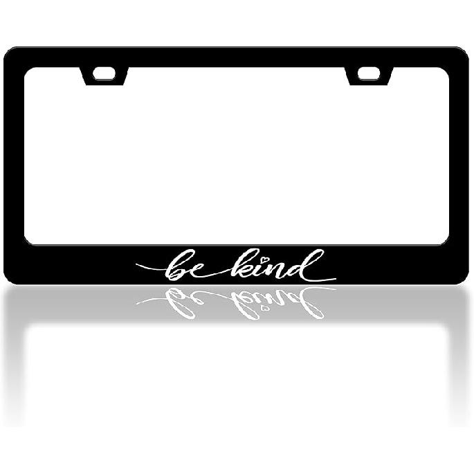 Cherry Blossoms License Plate Frame Beautiful Pink Flowers License Plate Frames Funny Auto Accessory Bracket Stainless Steel License Plate for Women