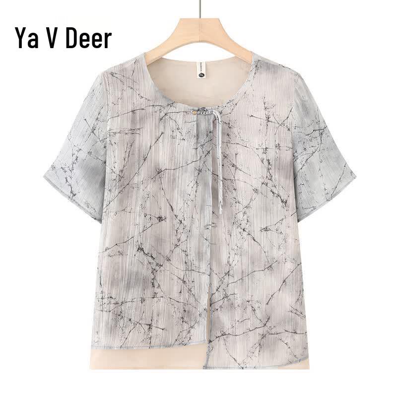 Yalu Mid-Aged Women s Elegant Summer T-Shirt  Co-ord Set 4XL