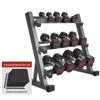 Teemu Coated Adjustable Dumbbell Set with Rack