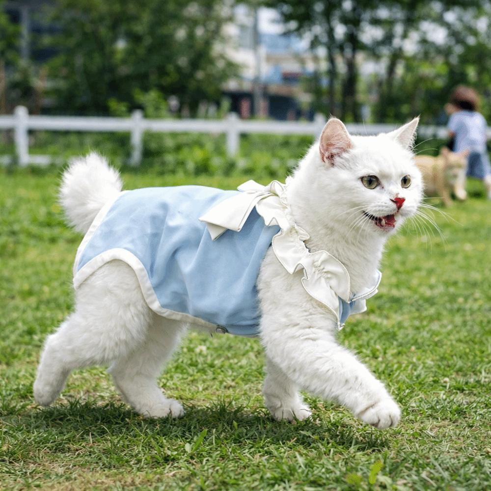 Adjustable Cat Sterilization Suit Lace Bow Soft Pet Belly Cover Comfortable Anti Licking Cat Weaning Clothing Neutering Recovery