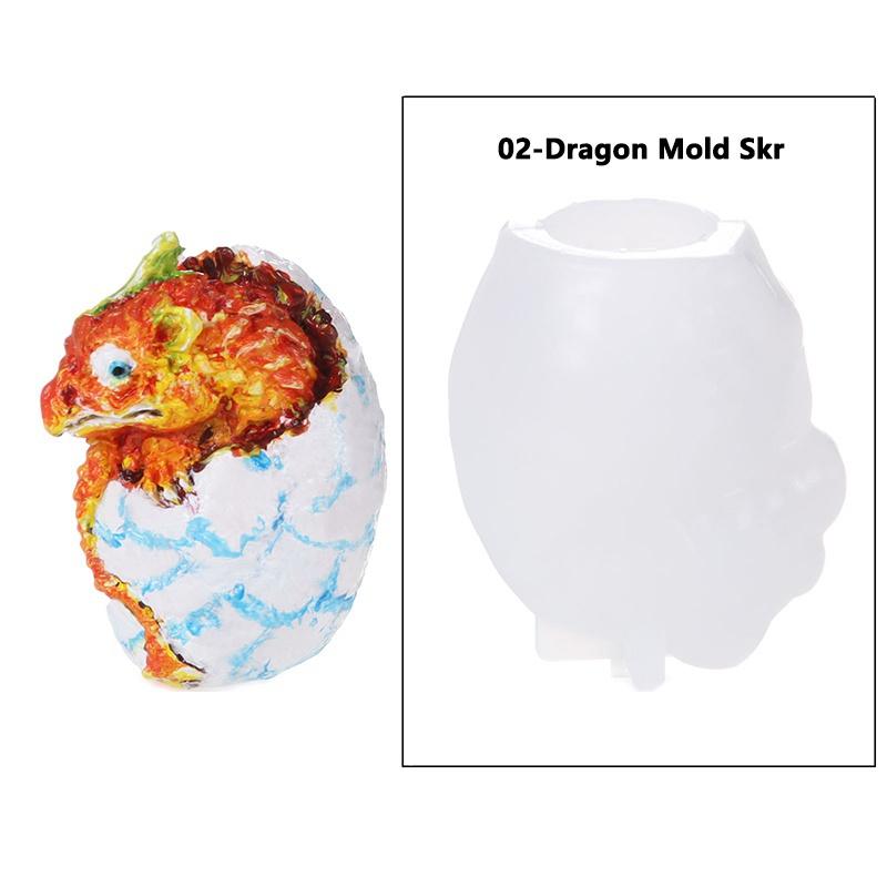 5 Styles Dragon Egg Epoxy Resin Mold Jewelry Pendant Silicone Mould DIY Crafts Ornaments Decorations Casting Tool