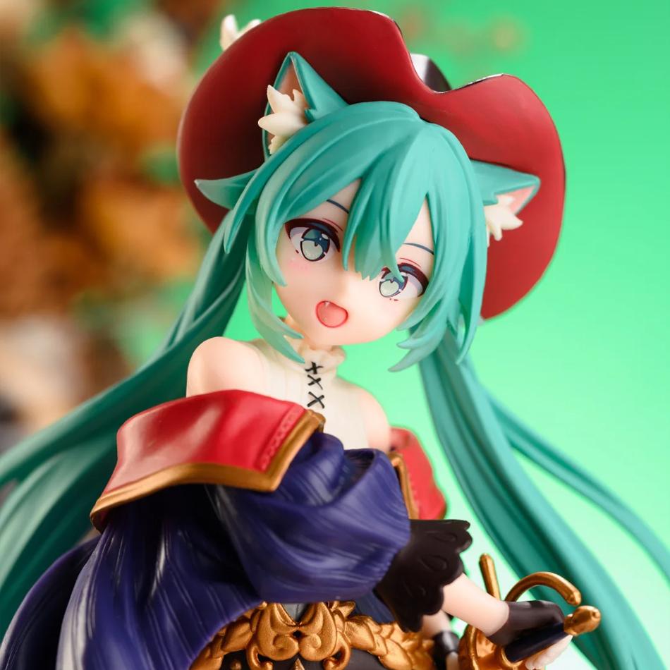 Anime Hatsune Miku Figure Fairy Tale Wonderland Hatsune Miku Puss in Boots Kawaii Action Figures Adult Collection Model Toy Gift