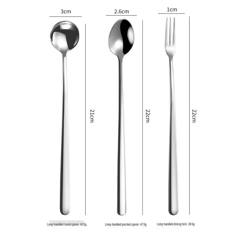Elegant 304 Stainless Steel Long Handle Coffee Stirring Spoon Set