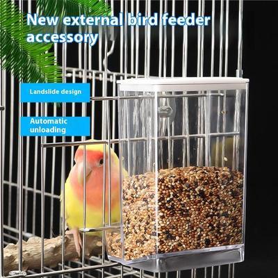 Large Capacity Bird Feeder Box Anti-Splash Bird Food Dispenser Durable Parrot Feeding Box For Small Medium Birds