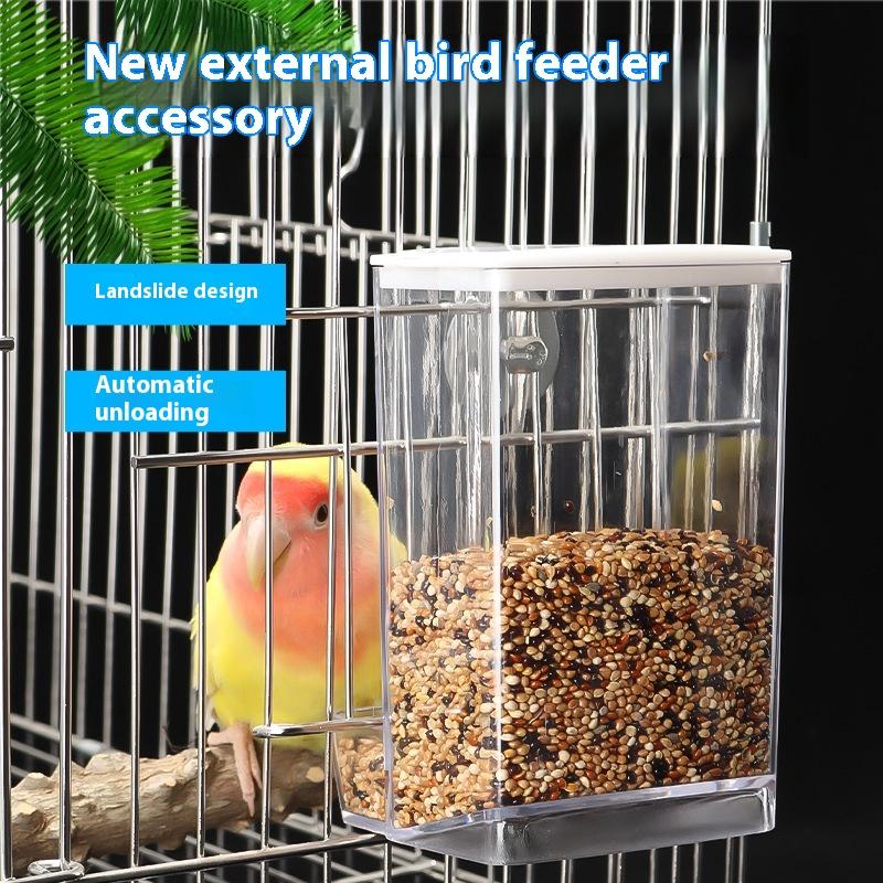 Large Capacity Bird Feeder Box Anti-Splash Bird Food Dispenser Durable Parrot Feeding Box For Small Medium Birds