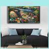 Beautiful Mermaid Princess Canvas Wall Art Cartoon Style Living Room Decor Flower Color