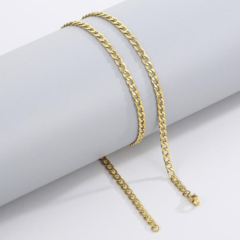 Simple Stainless Steel Grinding Chain Hiphop Necklace Street Hip Hop Titanium Steel Tide Jewelry Nk Chain
