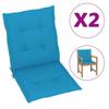 Day and Night - Day and Night Garden Chair Cushion Low Backrest 2 Pcs Blue Oxford Fabric