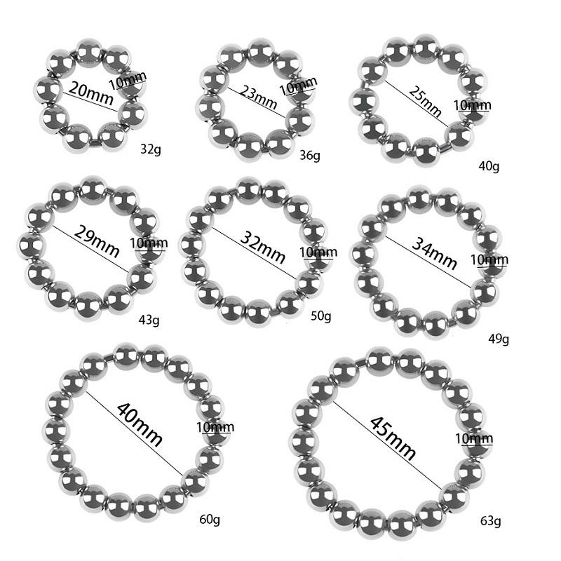 Stainless Steel Small Large Metal Penis Lock Cock Ring Set Delay Ejaculation Ball Erection Cock Ring Slave Male Sex Toy Man