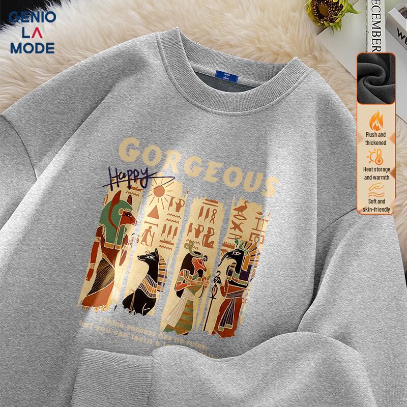 

GENIOLAMODE Men s Fleece Lined Crewneck Sweatshirt 3XL