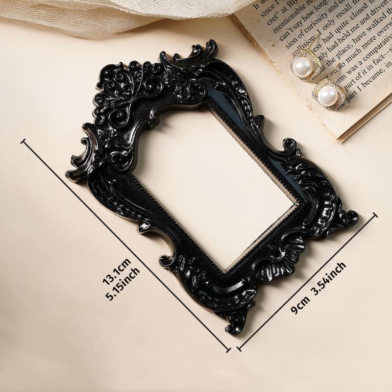 1Pcs European-Style Resin Material Black-Edged Prop Photo Frame, Diy Wall Decoration, Suitable For Shooting Props