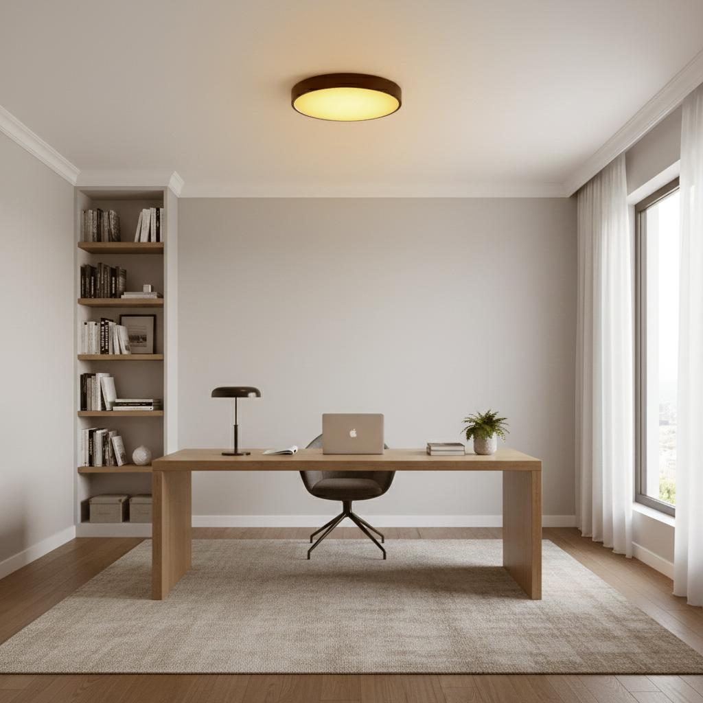 Rund LED-taklampa 40 cm neutralvit 24W modern Rund LED-taklampa svart 40 cm - varmvit