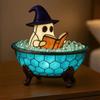 2025 New Halloween Ghost Bubble Bath LED Lamp Cute Ghost Night Light for Bathroom Bathtub Decor Color-Changing Mood Light