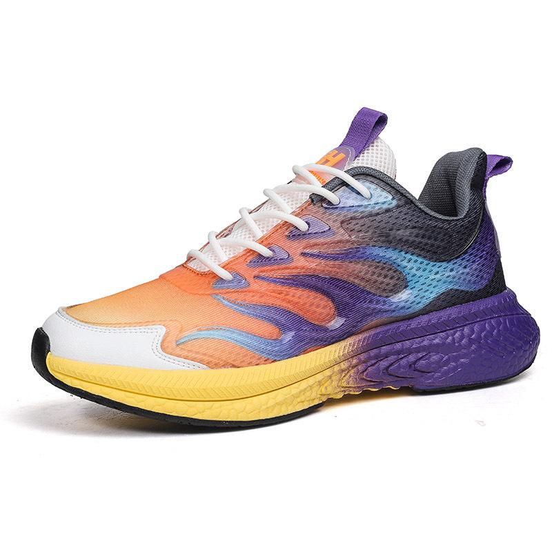 

Men s shoes summer and autumn mesh breathable luminous live broadcast hot trend popcorn running sports shoes trendy shoes 44