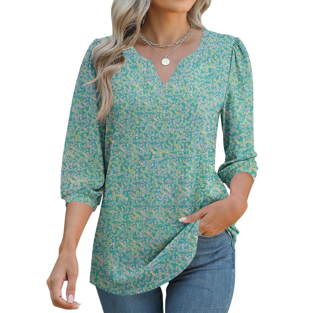 Women's 3/4 Sleeve Shirts Graphic Tees Shirts Casual Basic Tops Pullovers