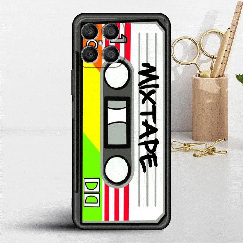 Mixtape Vintage Magnetic Tape Cassette Audio Case For Honor X8 X8a 90 X9a 8X 70 50 20 Magic5 Pro 9X P60 P50 Soft Phone Funda