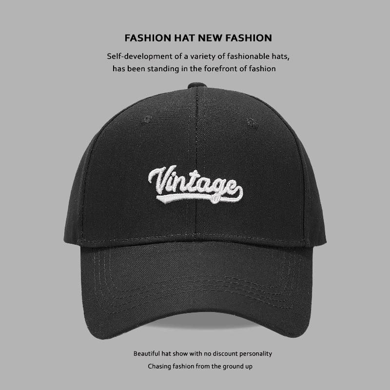 Stylish Cotton Baseball Cap With Embroidered Lettering For Women And Girls чёрный