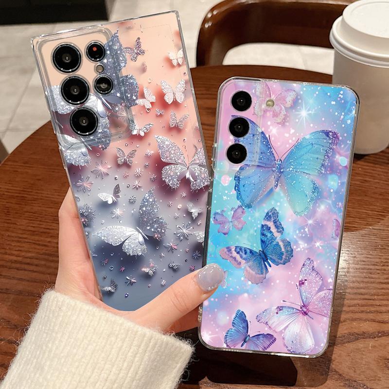 Fantasy Crystal Butterfly Case For Samsung Galaxy S26 Ultra S25 FE S24 S23 S22 A54 A15 A35 A55 A16 A36 A56 A17 A37 A57 5G Cover