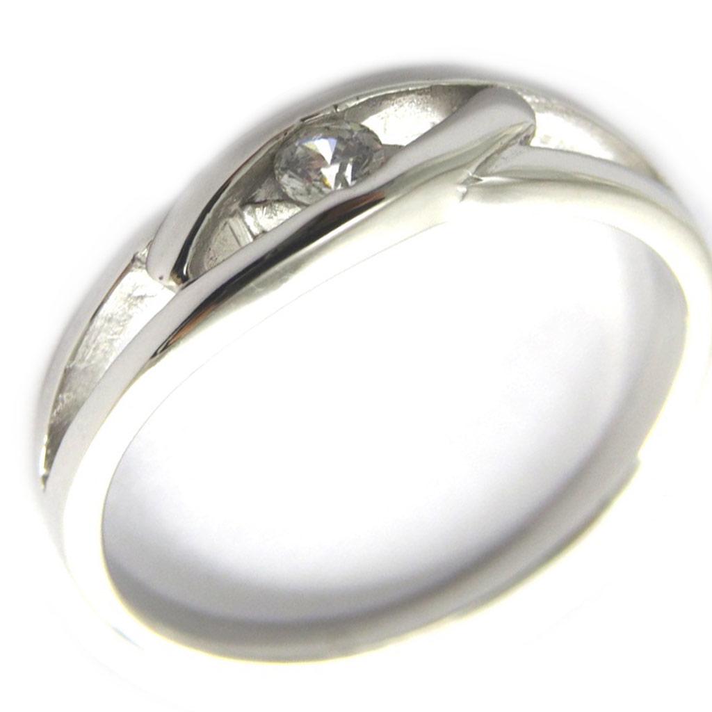 Stříbrný prsten 'Câlin' bílý