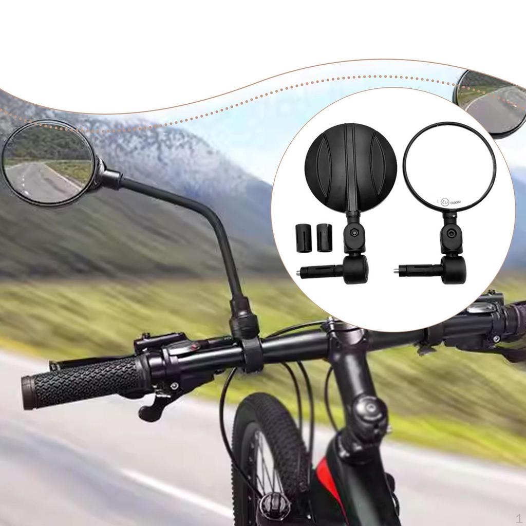2 Pieces Bike Handlebar Mirror Handlebars Mounted Sturdy Ajustable Rear View Mirrors Rearview