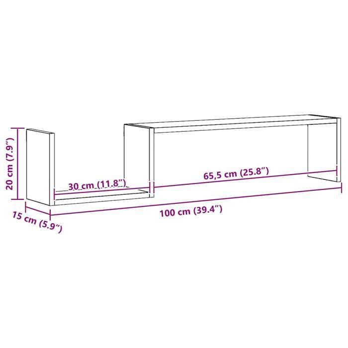VidaXL Étagères murales 2pcs Sonoma gris 100x15x20cm Bois d’ingénierie 815934