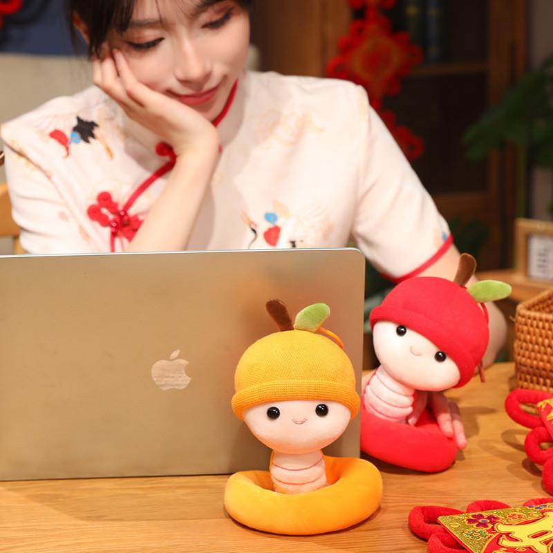 Chinese Year New Zodiac Snake Plush Toy Mascot Stuffed Doll Holiday Gift Decor