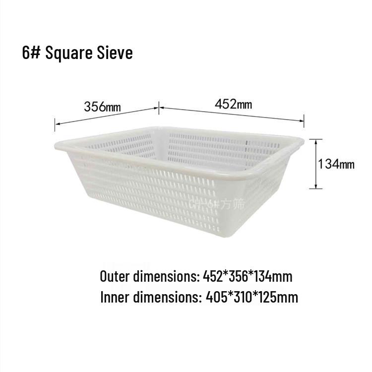 Sturdy Square Plastic Sorting and Draining Basket for E-commerce and Warehouse