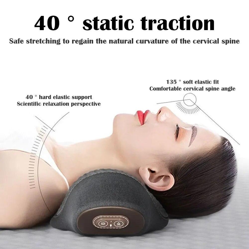 Electric Massager Cervical Pillow Memory Foam Neck Guard Hot Compress Vibration Multifunction Neck Massage Help Sleeping Memory