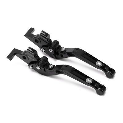 Akozon Adjustable Brake Levers for TMAX 530/560 CNC Aluminum Alloy Replacement, Enhanced Brake Response, Durable and Stylish (Black)
