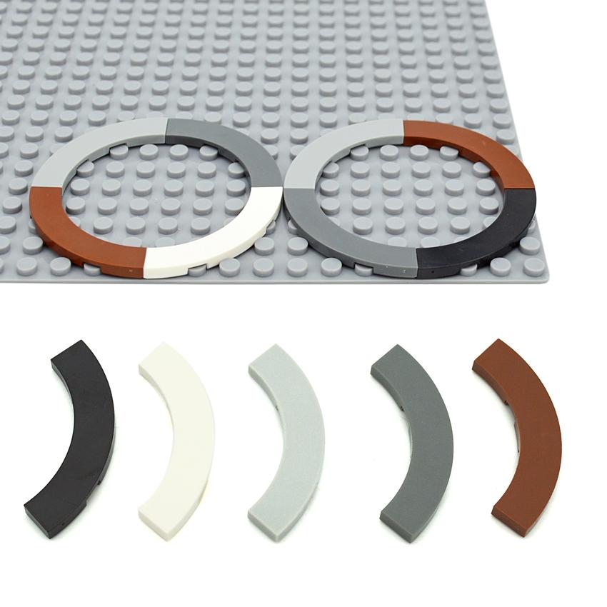 Wucifang Bags Unisex Black Diy 4X4 Macaroni Wide Curved Light Panel Building Blocks Moc Parts Bricks Toys Flat Tile Round Corner Assemble Particles