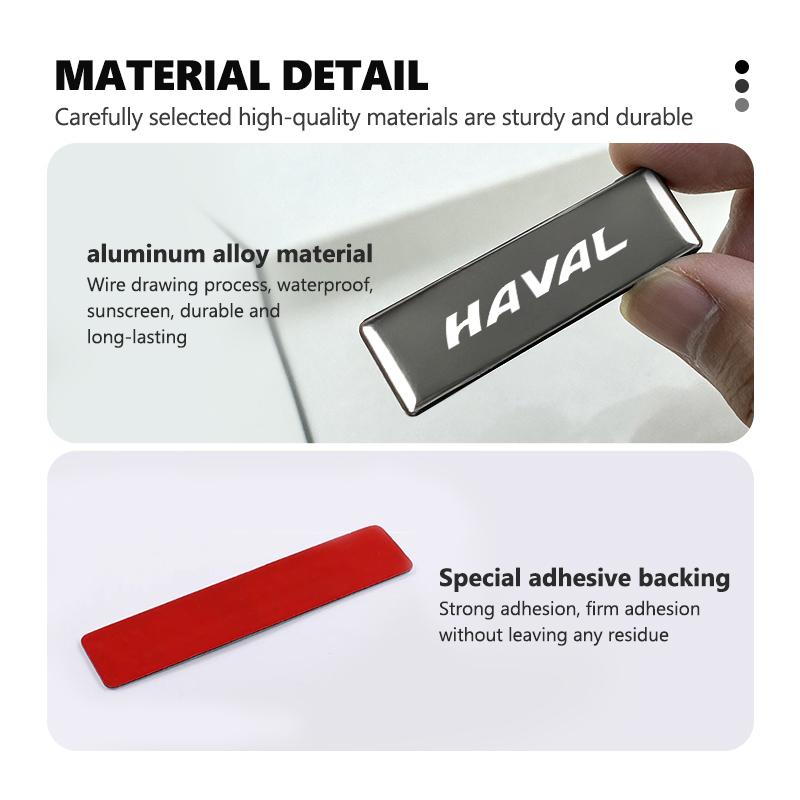 Pour Haval Autocollant Métallique Badge en Aluminium Emblème Autocollant Accessoires de Voiture H6 F7 H9 H2 Jolion F7X F7H H5 H7 H2S H8 H3 H4 H1 F5 M4