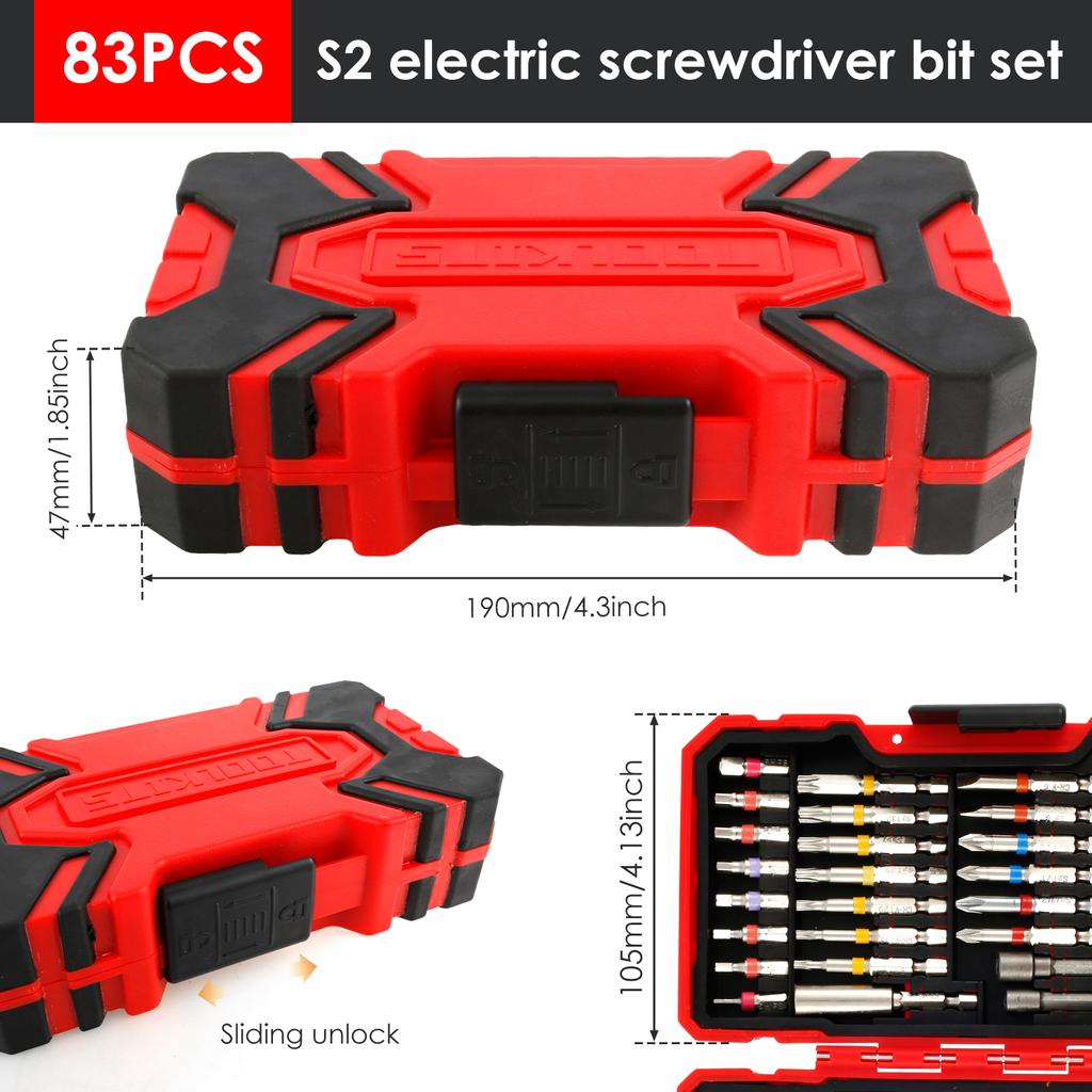 83Pcs Screwdriver Bit Set Colorful Security Bits Electric Screwdriver Set with Case Portable Steel Magnetic Long Drill Bit Set