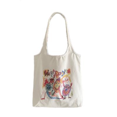 Moda Desenho Animado Grafite Estilo Bolsa de Lona Bolsas de Ombro Femininas Bolsa de Compras de Viagem Feminina Grande Capacidade Bolsa Grande