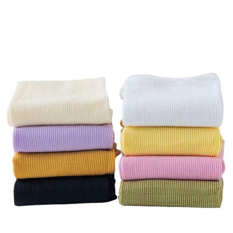 Women's Summer Thin Solid Color Vertical Stripe Curling Mid Tube Ice Ice Pile Socks