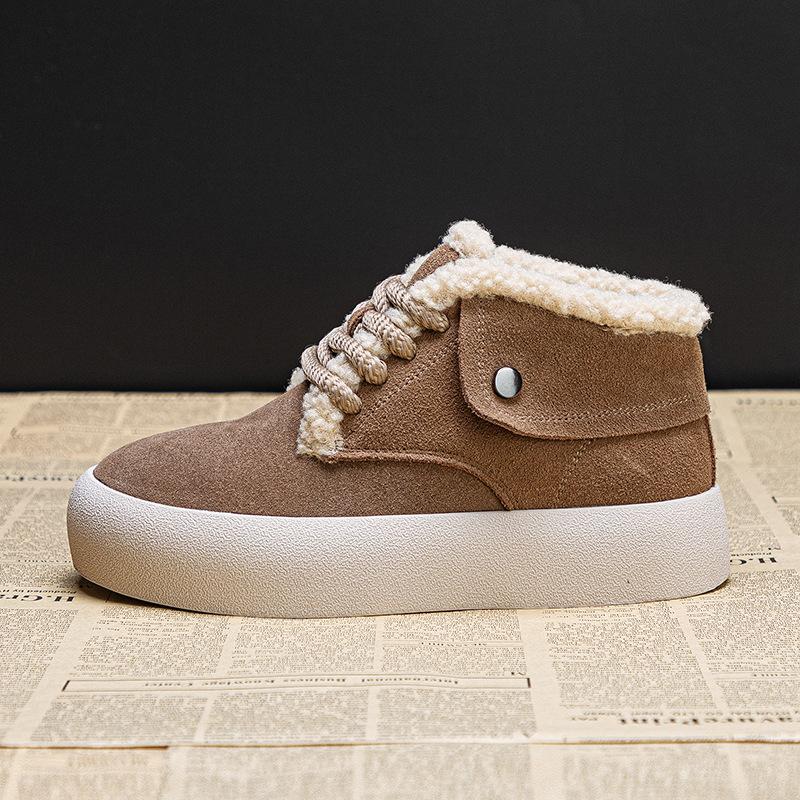 

Туфли Fujin 4 см из натуральной коровьей замши на плоской подошве, осенние ботильоны, зимние плюшевые этнические мокасины, весенние женские ботинки, модная обувь 40 кофейный