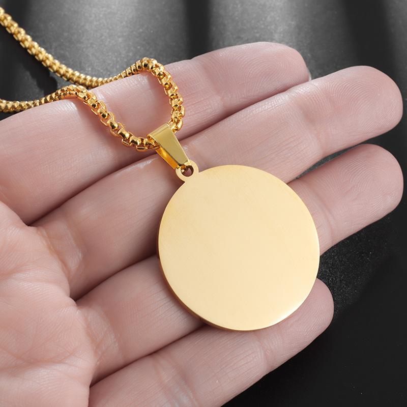 New Round Glossy Fashion Versatile Simple Jewelry Accessories Pendant Necklace