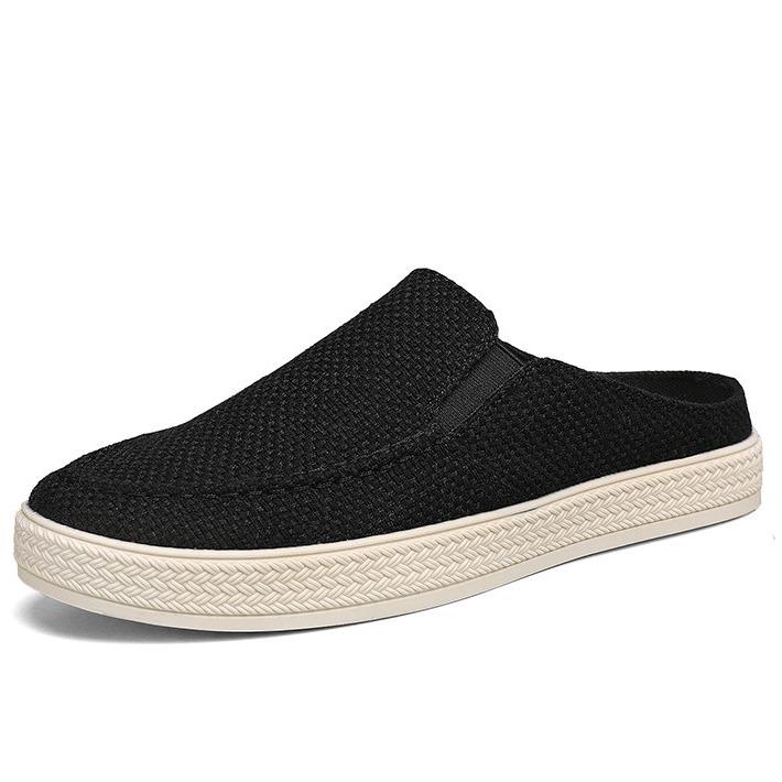 Парусиновые туфли мужские летние дышащие повседневные ленивые туфли с одной педалью Half — фото 5