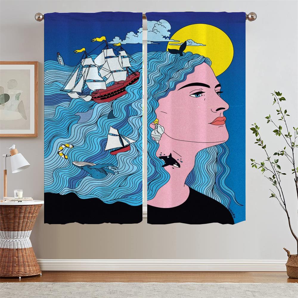 

Данчин Хамард Спальня Блэкаут Шторы для Гостиной Карнизы Современное Домашнее Украшение Тюль на Кухню Щупальца Жалюзи W60xH90cmx2pcs-CL